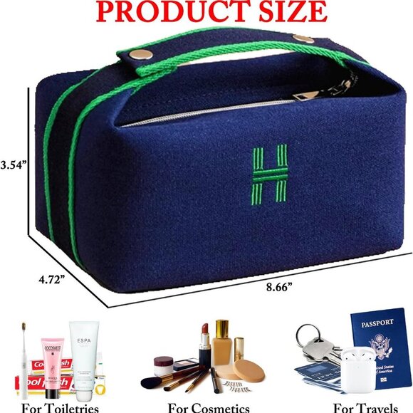 Travel Makeup Bag, Waterproof Canvas Cosmetic Bag Make Up Organizer Case for Wom - Picture 4 of 7